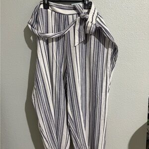 Striped Women's Pants Blue Sol